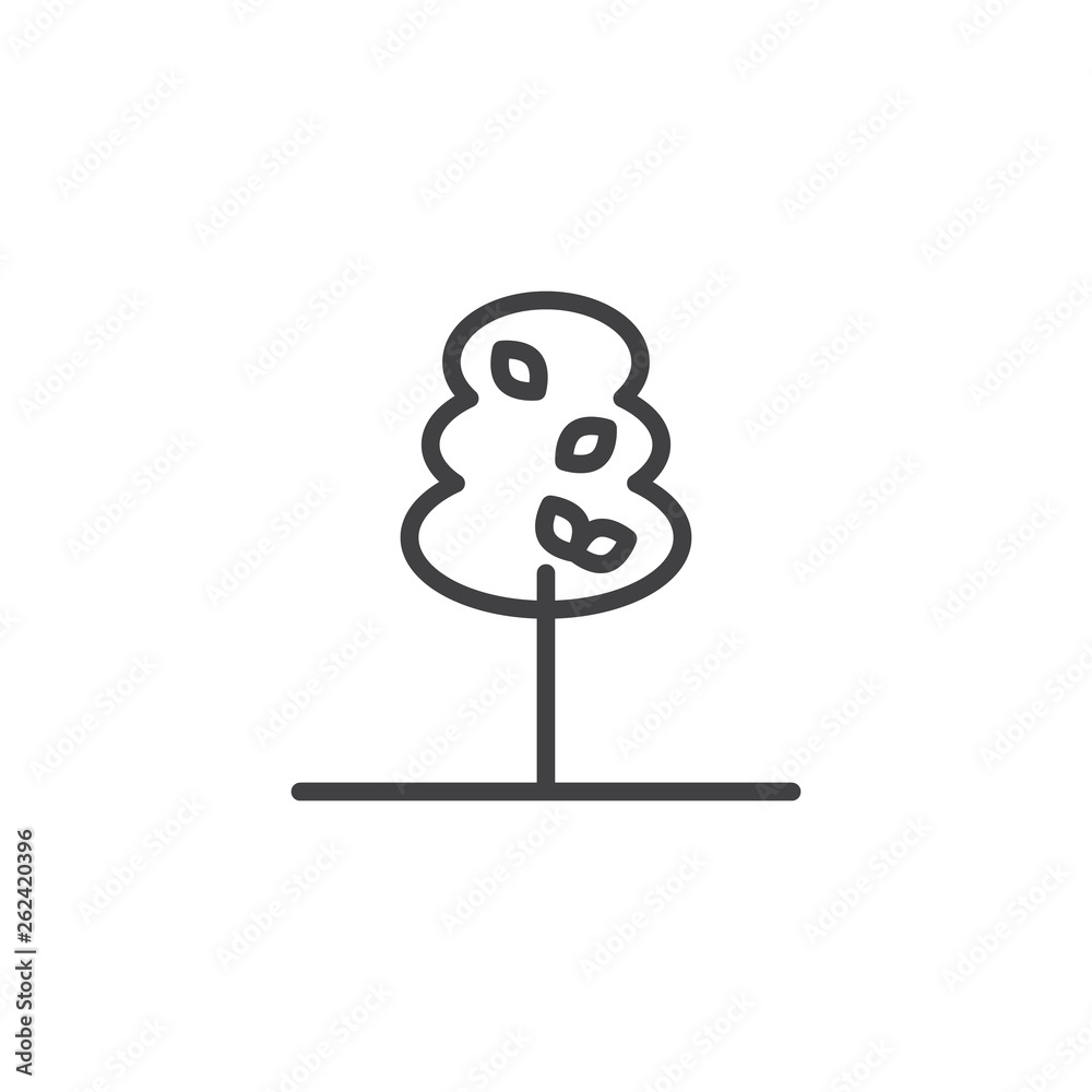 Obraz premium Park tree line icon. linear style sign for mobile concept and web design. Tree with leaves outline vector icon. Outdoor, forest symbol, logo illustration. Pixel perfect vector graphics