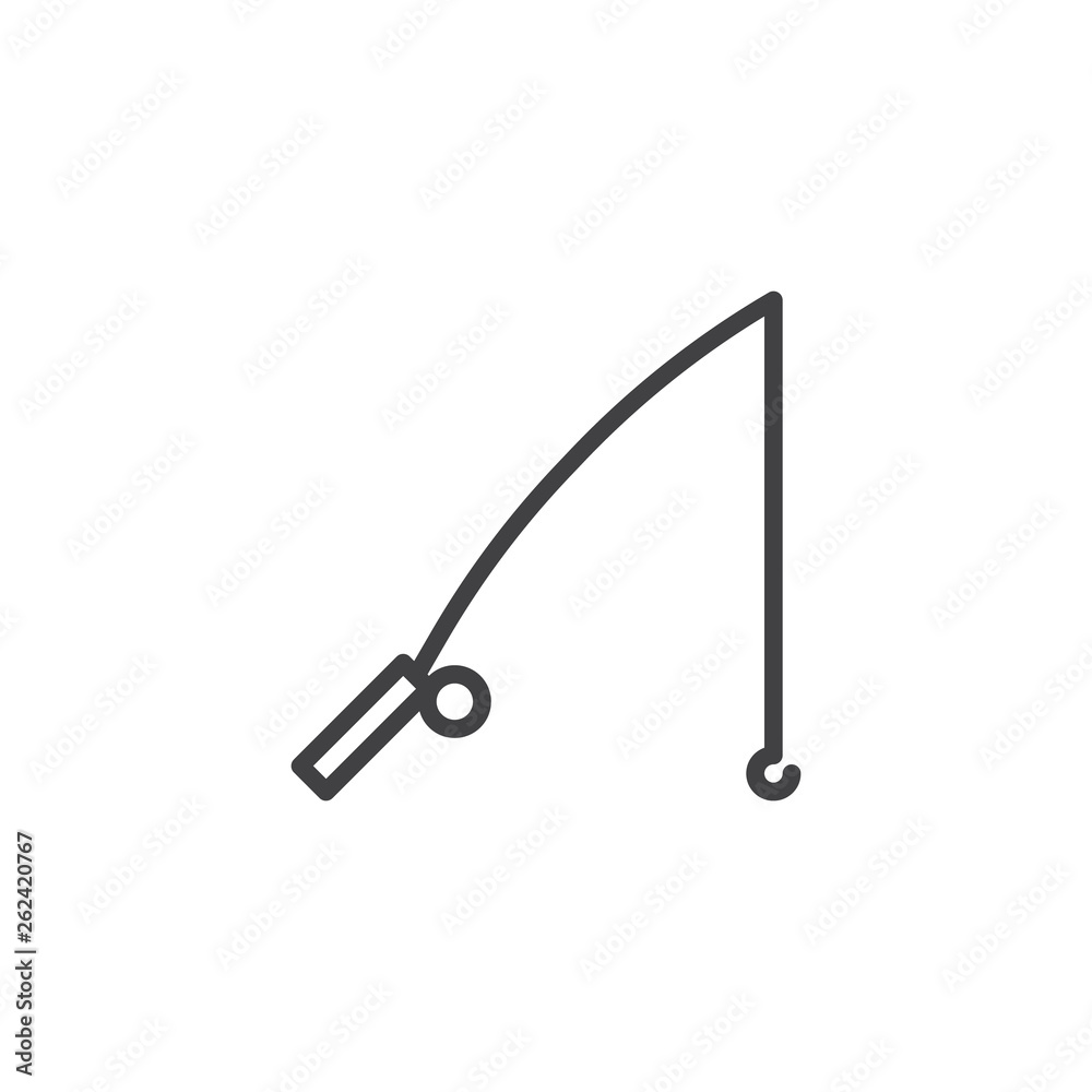 Fishing rod line icon. linear style sign for mobile concept and