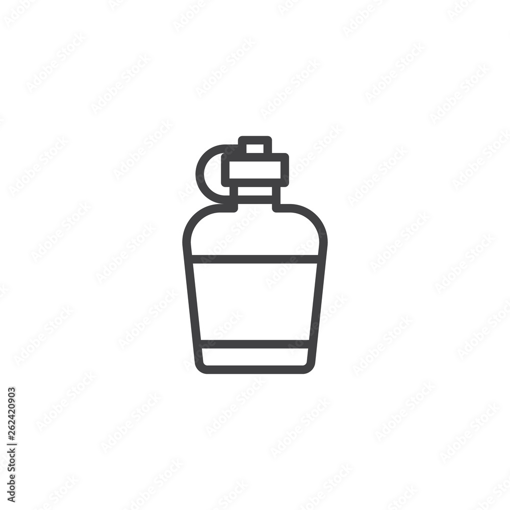 Hiking flask line icon. Travel canteen linear style sign for mobile concept and web design. Water flask outline vector icon. Symbol, logo illustration. Pixel perfect vector graphics Hiking flask line icon. Travel canteen linear style sign for mobile concept and web design. Water flask outline vector icon. Symbol, logo illustration. Pixel perfect vector graphics