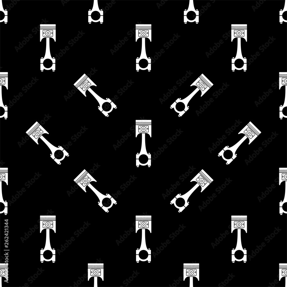 Piston Icon Seamless Pattern, Automobile Piston Icon