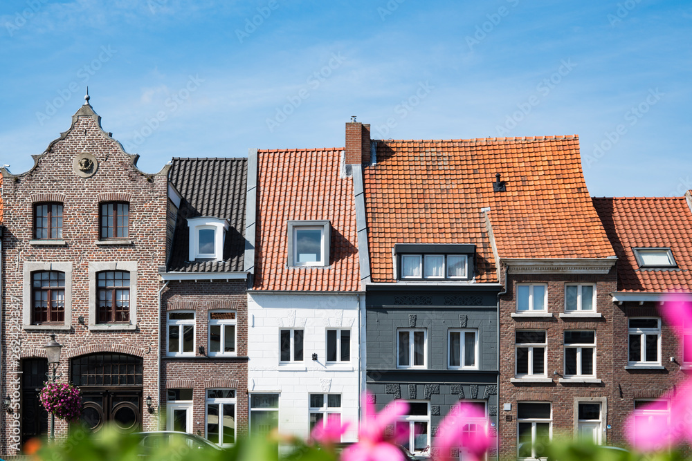 colorful gable houses in Roermond, The Netherlands