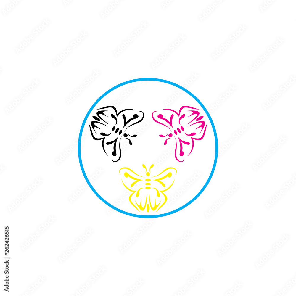 Triple Butterfly logo vector design Triple Butterfly logo vector design