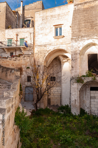 Matera, European Capital of Culture 2019. Basilicata, Italy. Detail of houses built on stones. © AdryPhoto