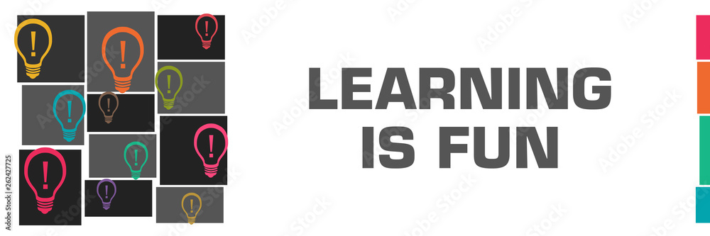 Learning Is Fun Dark Colorful Bulbs Grid Left Learning Is Fun Dark Colorful Bulbs Grid Left