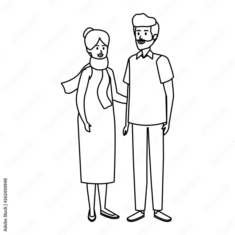 cute grand parents couple characters cute grand parents couple characters