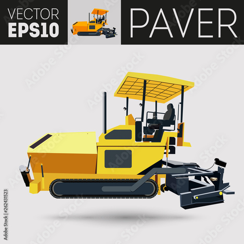 Vector Asphalt paver on a white background