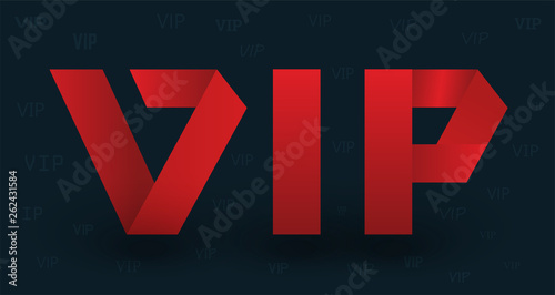 Vector graphic VIP or red gradient letter V, I and P. Logo symbol, icon, design elements, template, print.
