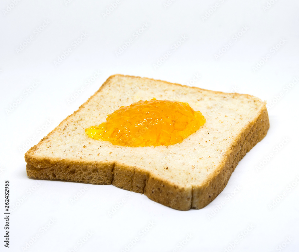 sliced breads with jam Pineapple on a white background sliced breads with jam Pineapple on a white background
