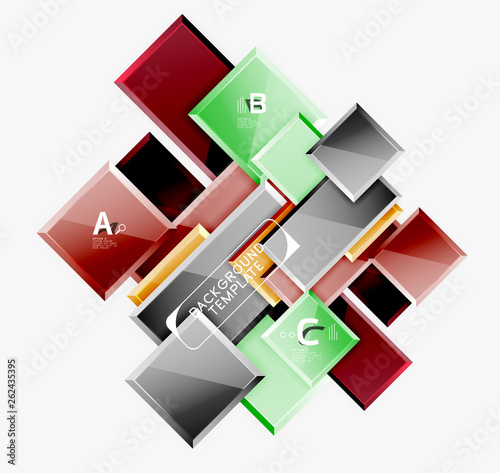 Free Download Geometrical design squares abstract banner, glossy shiny effects - GFXLoad
