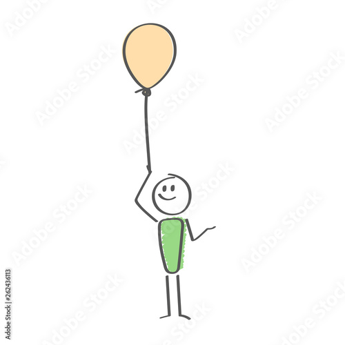 Stick Figure - Man with balloon