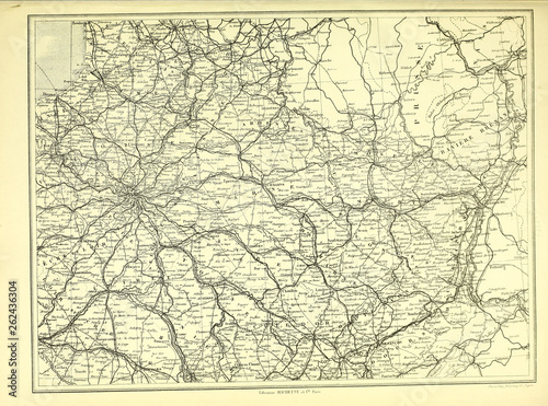 Wallpaper Mural Franco-Prussian War. Old map. Engraving image Torontodigital.ca