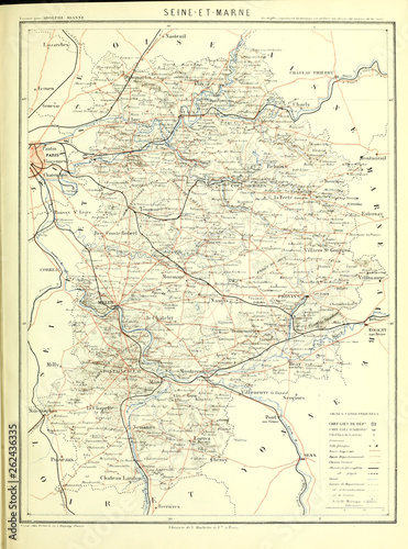 Fototapeta Naklejka Na Ścianę i Meble -  Franco-Prussian War. Old map. Engraving image