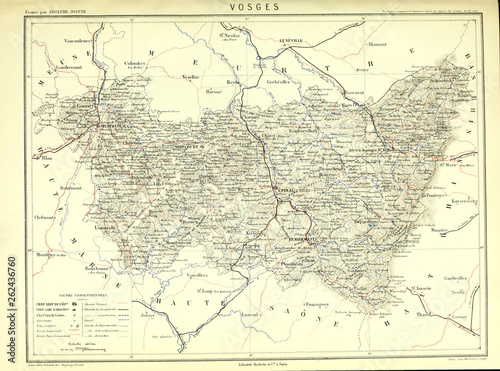 Franco-Prussian War. Old map. Engraving image