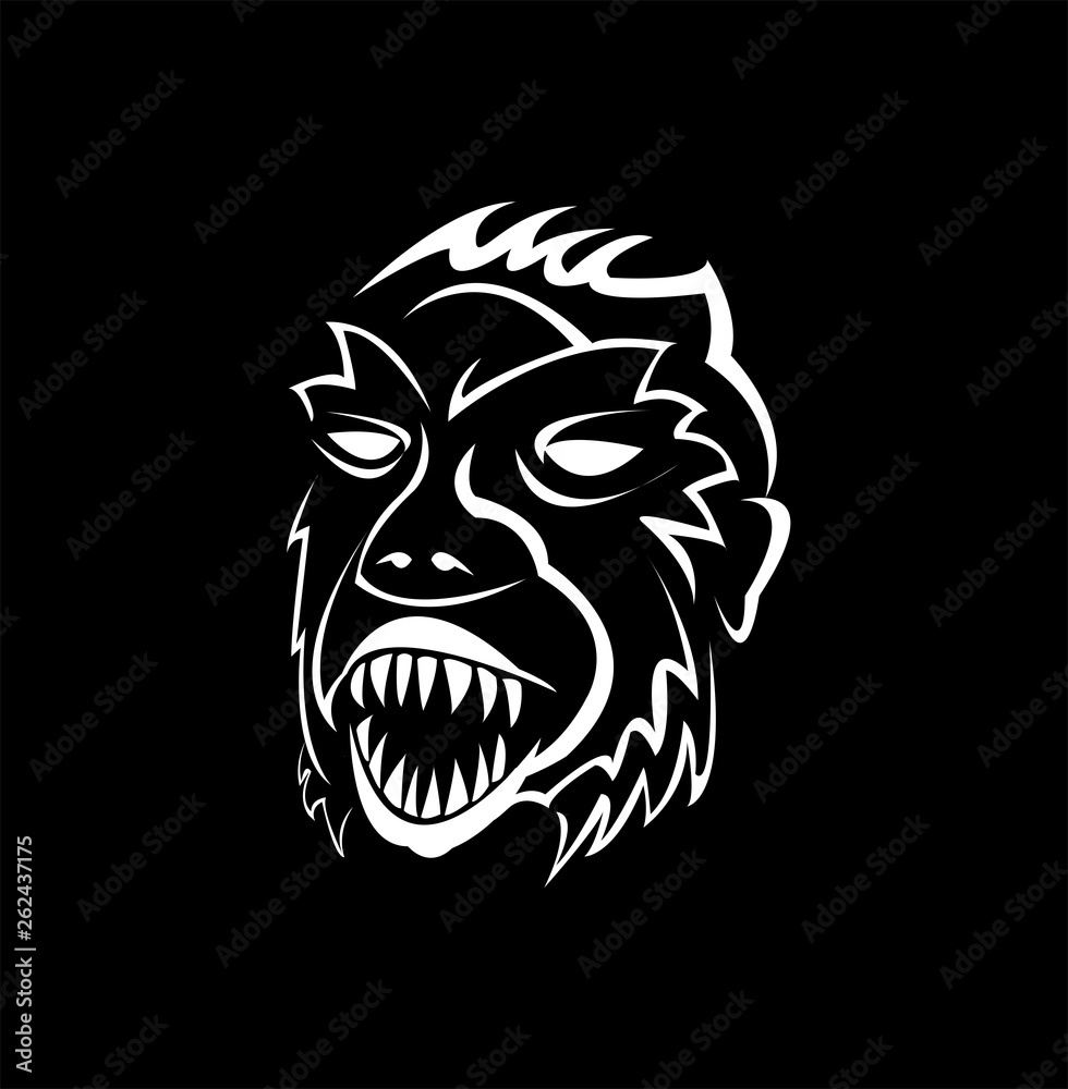 Fototapeta premium monkey face logo