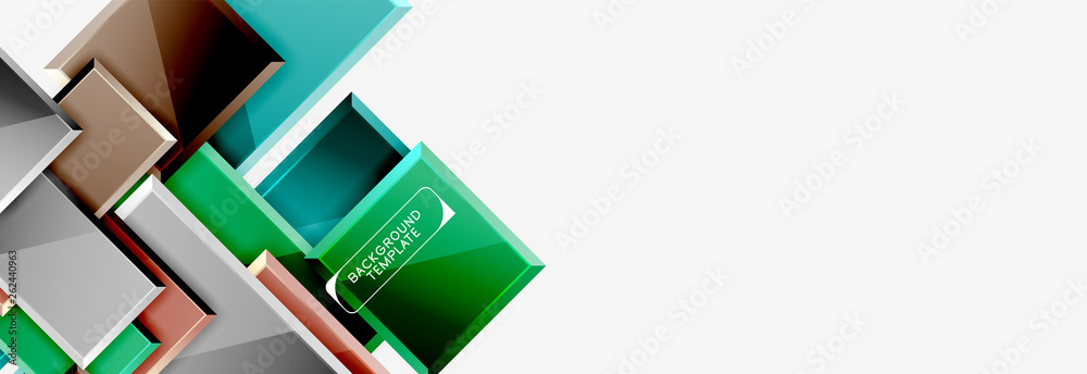 Geometrical design squares abstract banner, glossy shiny effects Geometrical design squares abstract banner, glossy shiny effects