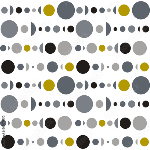 Circle and semicircle abstract vector pattern, geometric background