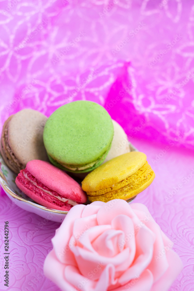 Macaroons fresh colorful close up. French dessert food background. Macaroons fresh colorful close up. French dessert food background.