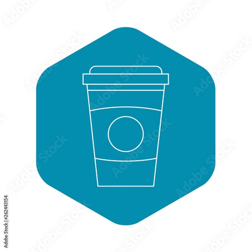 Take out coffee cup icon. Outline illustration of take out coffee cup vector icon for web