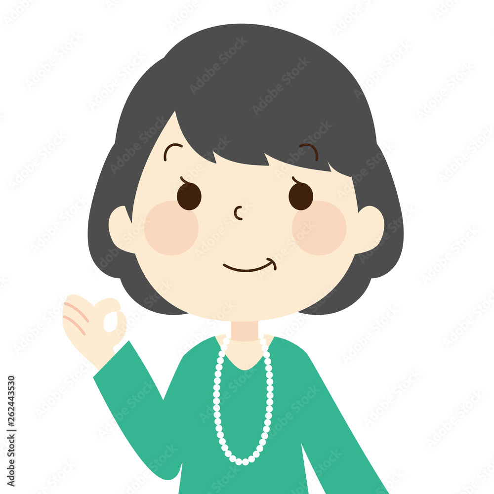 Fototapeta premium OKサイン 中年女性