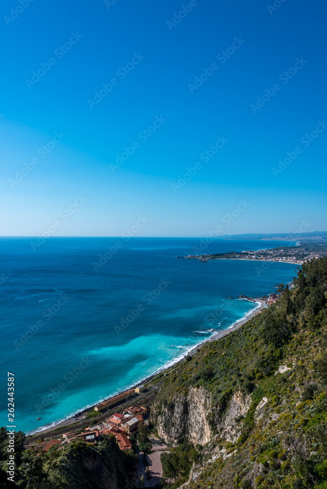 View of the Mediterranean Coast from Sicily, Italy