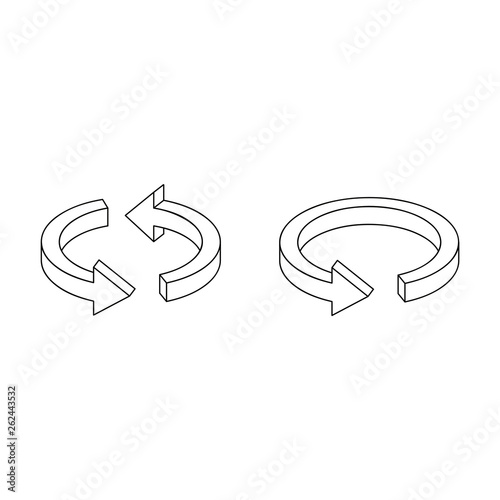 Arrows update 3d vector line art icon isometric minimalism illustrate