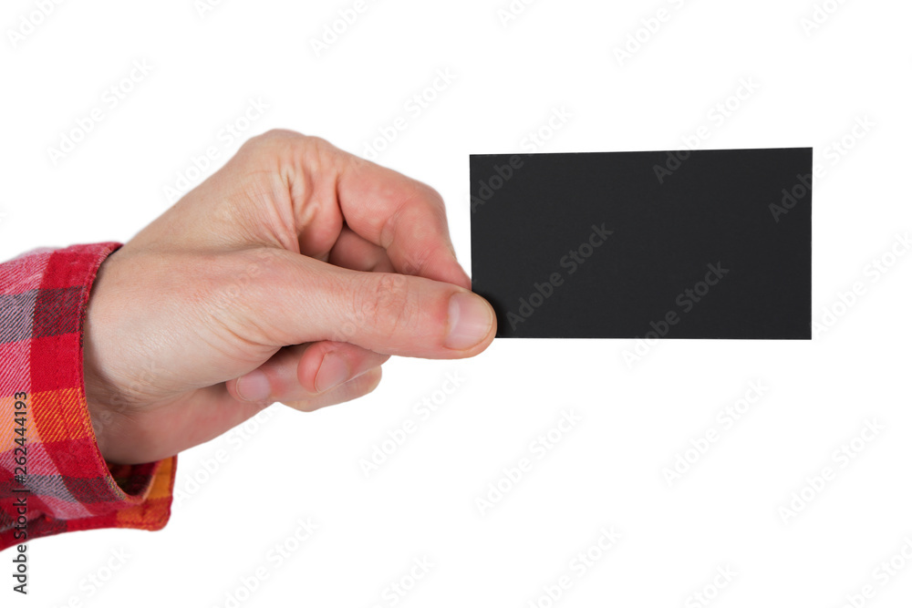 A man holding black business card A man holding black business card