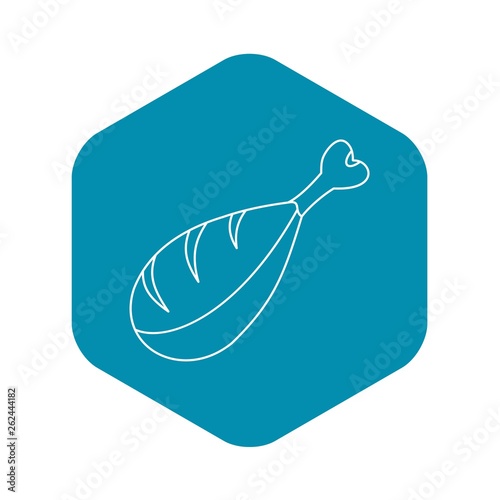 Roasted whole leg icon. Outline illustration of roasted whole leg vector icon for web