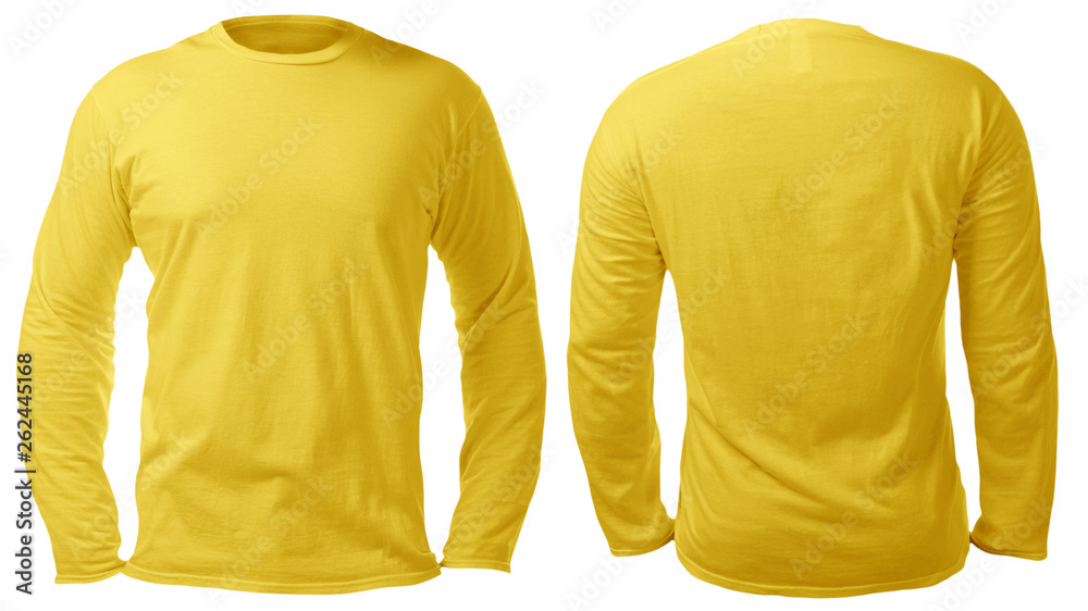 Yellow Long Sleeved Shirt Design Template Stock Photo   Image Of Body