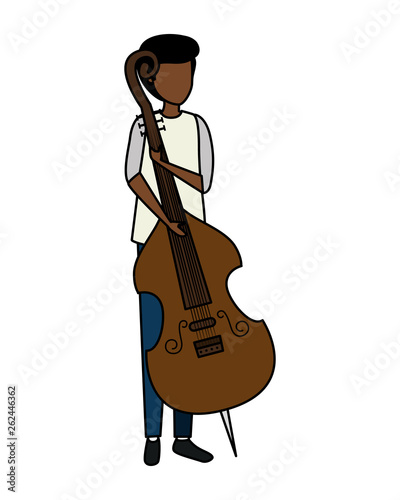 man playing cello character