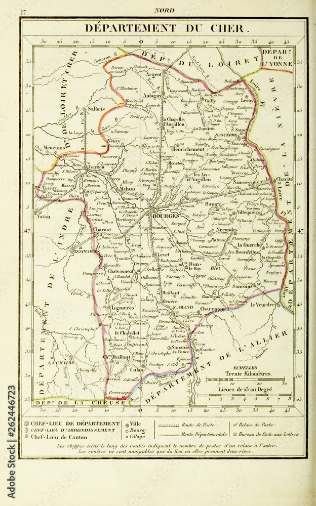 Naklejka premium Old map. Engraving image