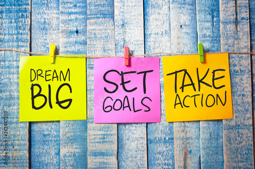 Valokuva Dream Big Set Goals Take Action