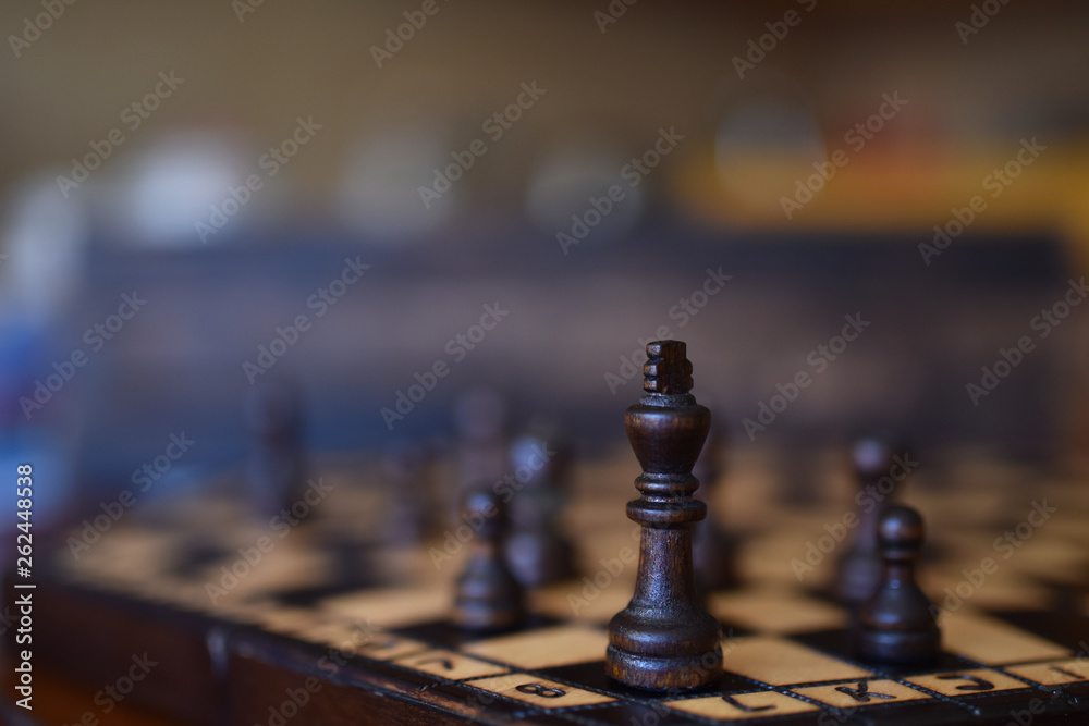 wooden chess set on chess Board wooden chess set on chess Board