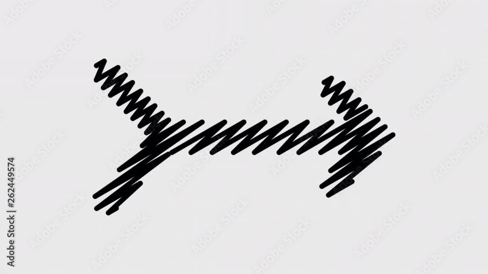 Arrow stroked animated icons. Rightwards Arrow with Tail symbol 2D animation, 4k resolution. Video with alpha channel