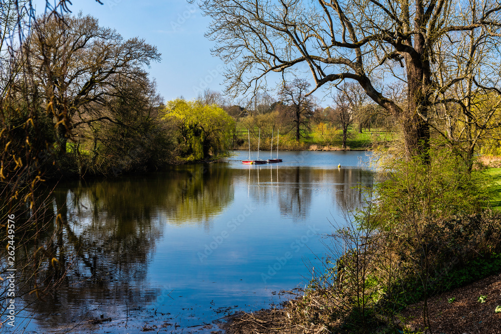 The lake in Mote Park in Maidstone, Kent