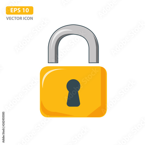 Lock icon, vector padlock - security symbol, lock sign, protection, padlock security protection isolated image. Vector illustration