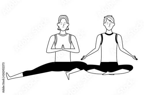 men yoga poses black and white