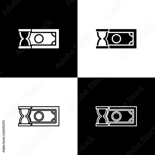 Set Fast payments icons isolated on black and white background. Fast money transfer payment. Financial services, fast loan, time is money, cash back concept. Vector Illustration