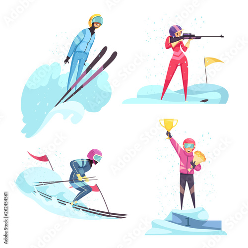Winter Sports Concept Icons Set