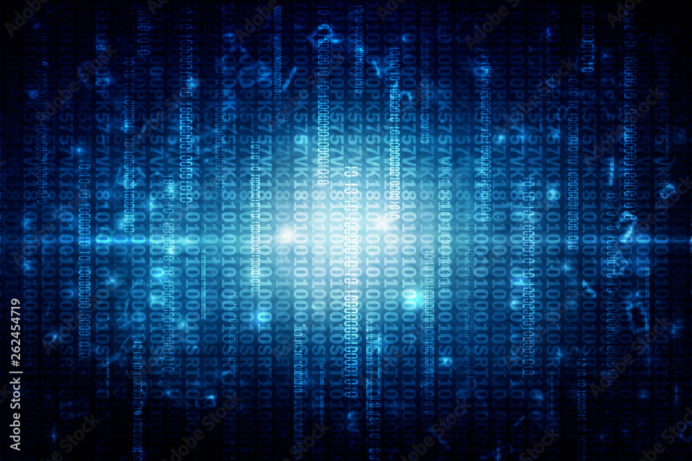 2d illustration abstract digital binary data on computer screen 2d illustration abstract digital binary data on computer screen
