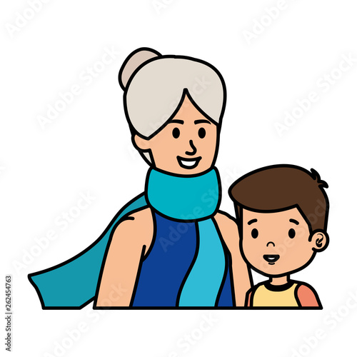 cute grandmother with grandson