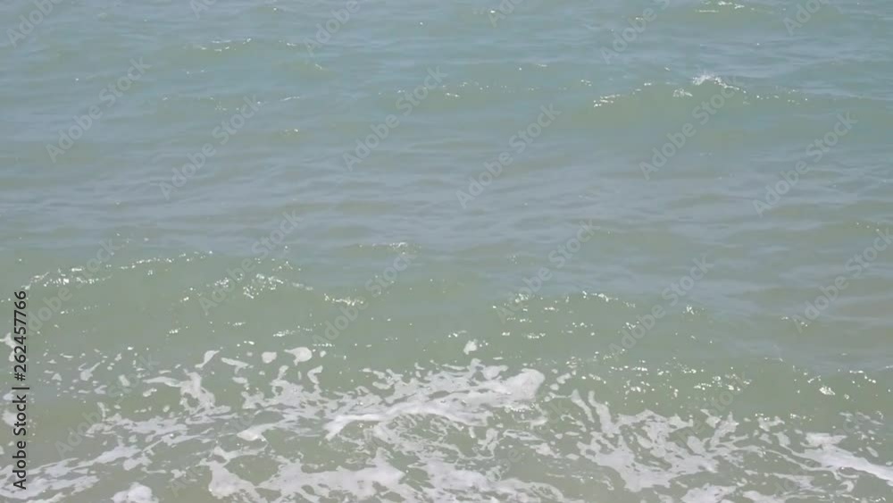 muddy sea with wave near the beach on sunny day muddy sea with wave near the beach on sunny day