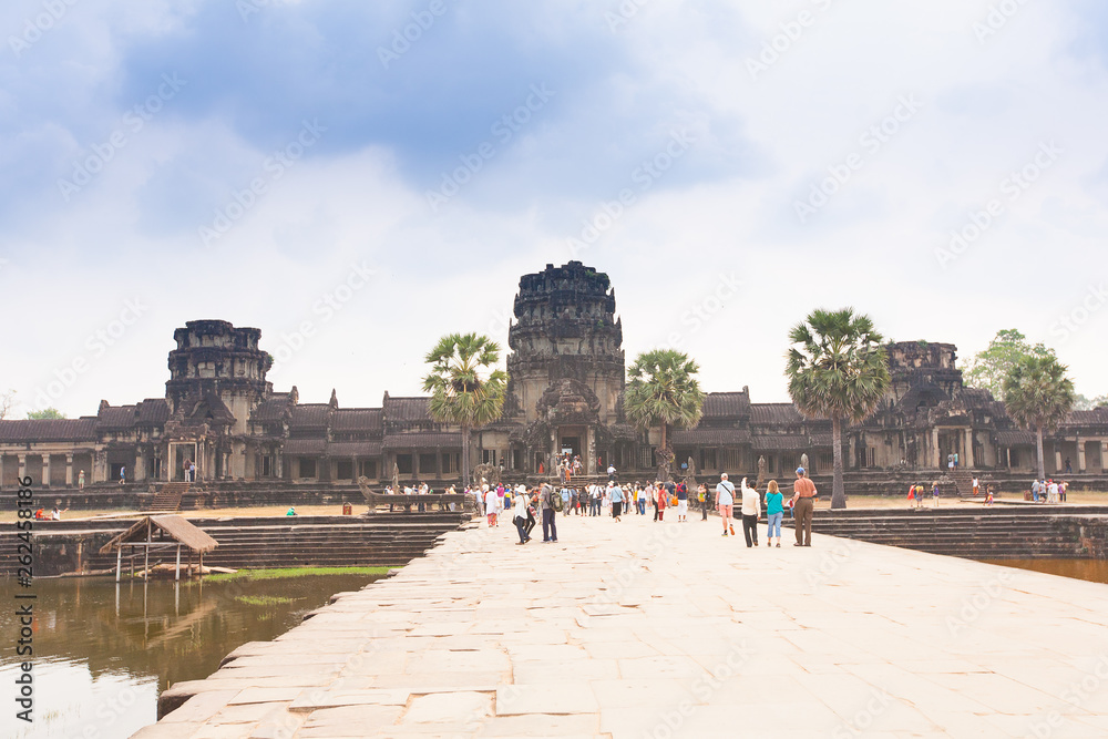 Famous Angkor Wat temple complex near Siem Reap in Cambodia.