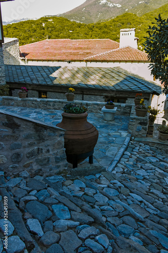 Medieval Monastery of Timiou Prodromou St. John the Baptist near town of Serres, Central Macedonia, Greece photo