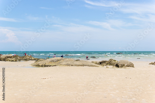 Landscapes View The atmosphere is beautiful Sand and sea and the color of the sky, The beach of Thailand. © piyaphunjun