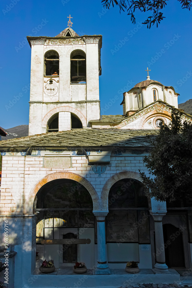 Fototapeta premium Medieval Monastery of Timiou Prodromou St. John the Baptist near town of Serres, Central Macedonia, Greece
