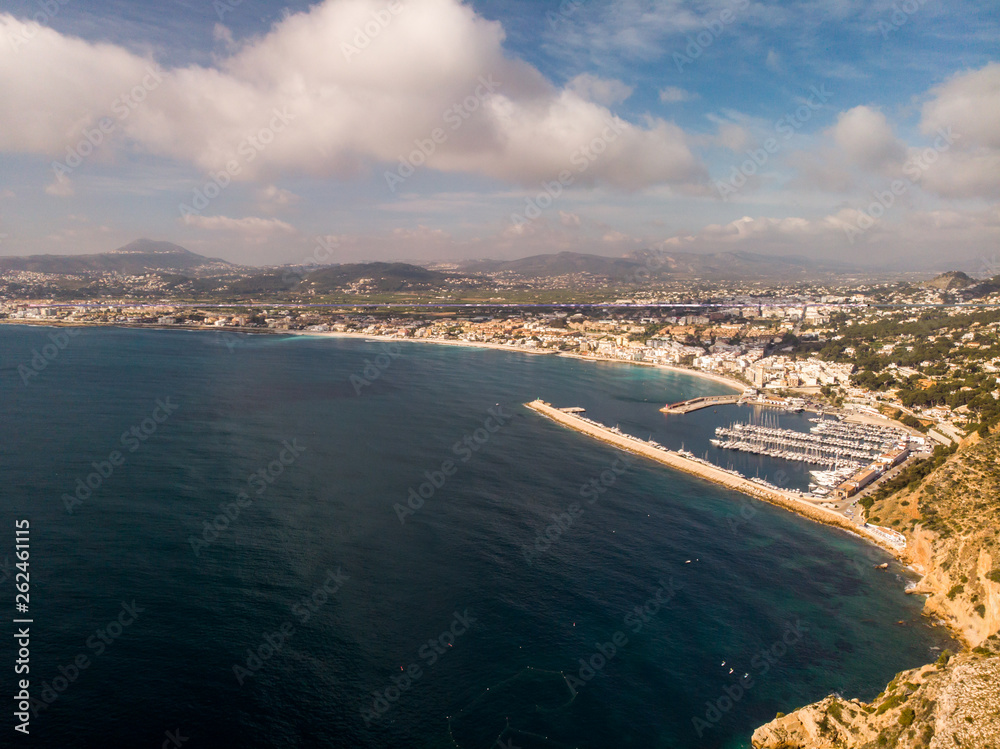 Aerial view of Javea city in Spain