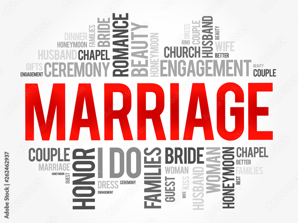 Marriage word cloud collage, concept background Marriage word cloud collage, concept background