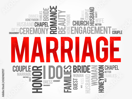 Marriage word cloud collage, concept background