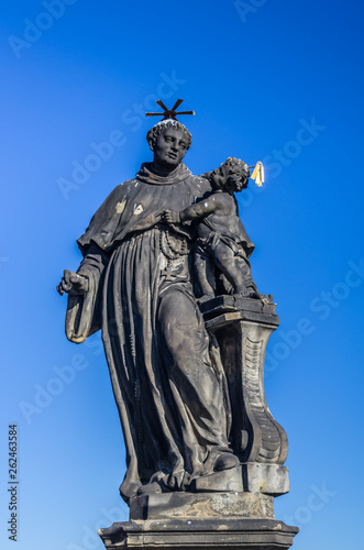 Statue on Chales Bridge in Prague