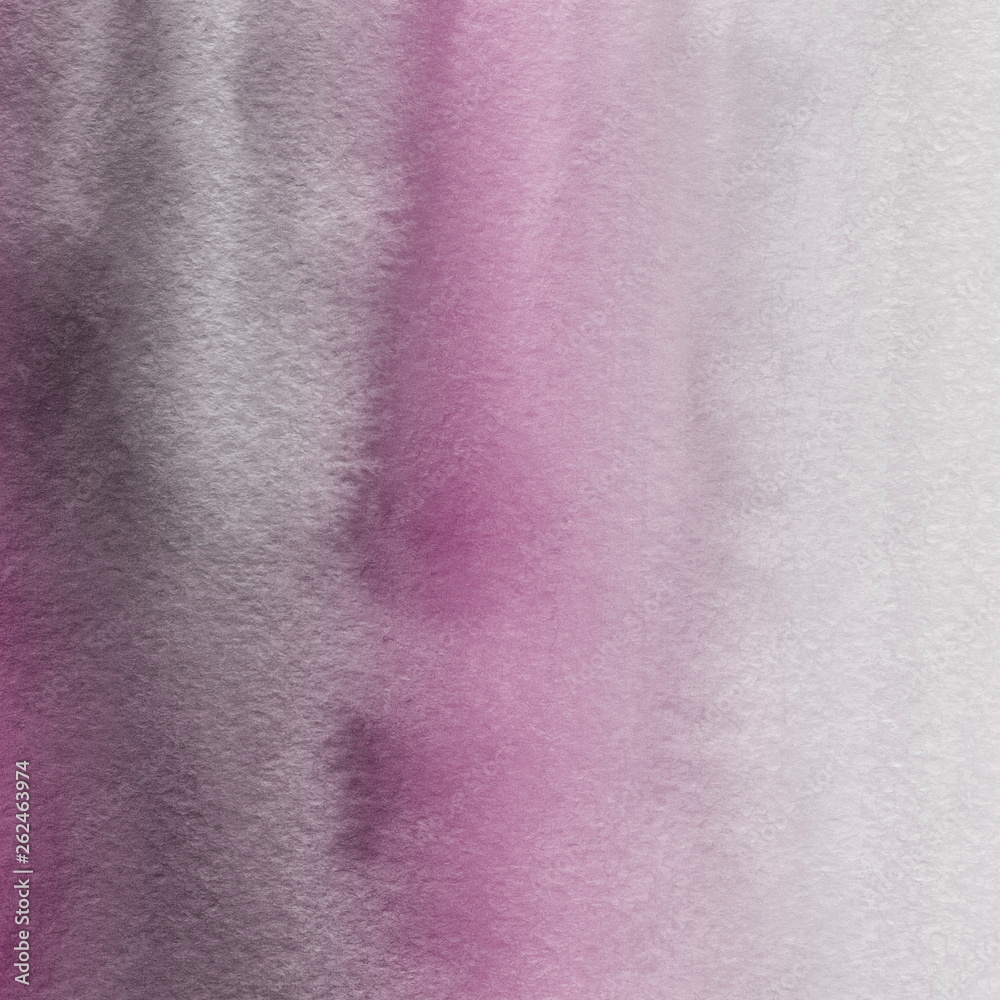 Fototapeta premium Pink ink and watercolor texture on white paper background. Paint leaks and ombre effects. Hand painted abstract image.